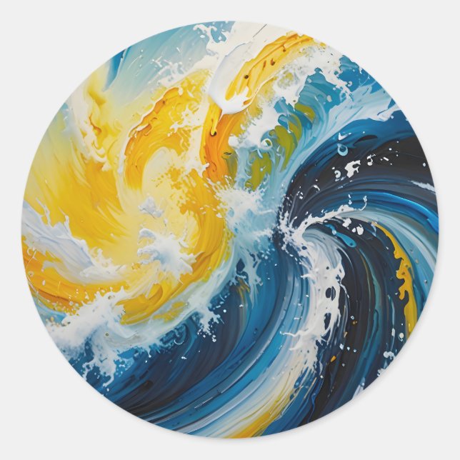 Oceanic Whirlwind Runt Klistermärke (Framsida)