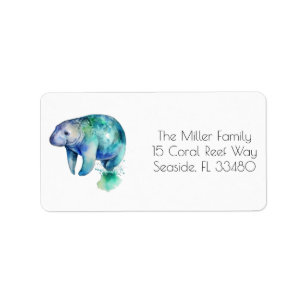 Oceanic Whisper Manatee, anpassad Adressetikett