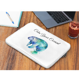 Oceanic Whisper Manatee, custom Laptop Fodral