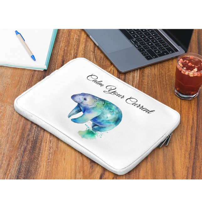 Oceanic Whisper Manatee, custom Laptop Fodral (Skapare uppladdad)