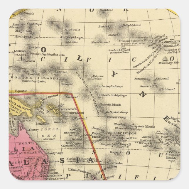 Oceanica Fyrkantigt Klistermärke (Framsida)