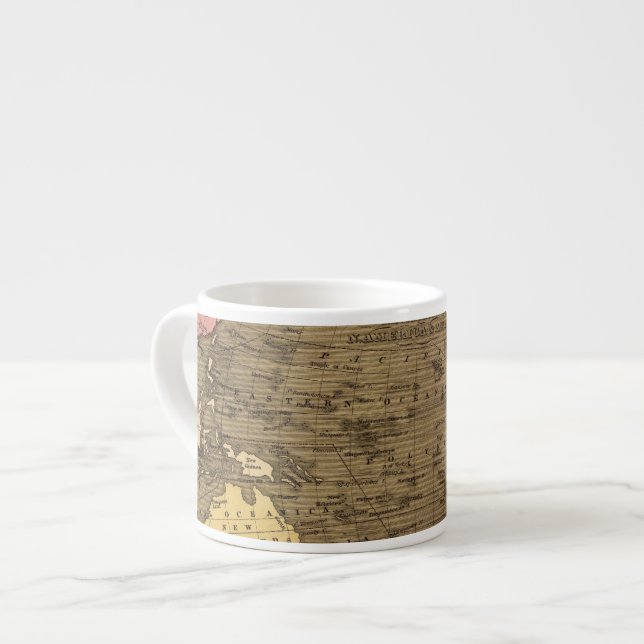 Oceanica räcker den kulöra kartbokkartan espressomugg (Framsida vänster)