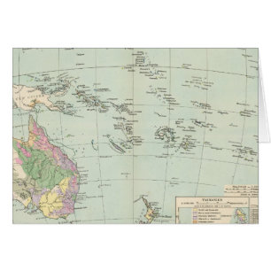 Oceanien - Atlas Karta av Oceanien Hälsningskort