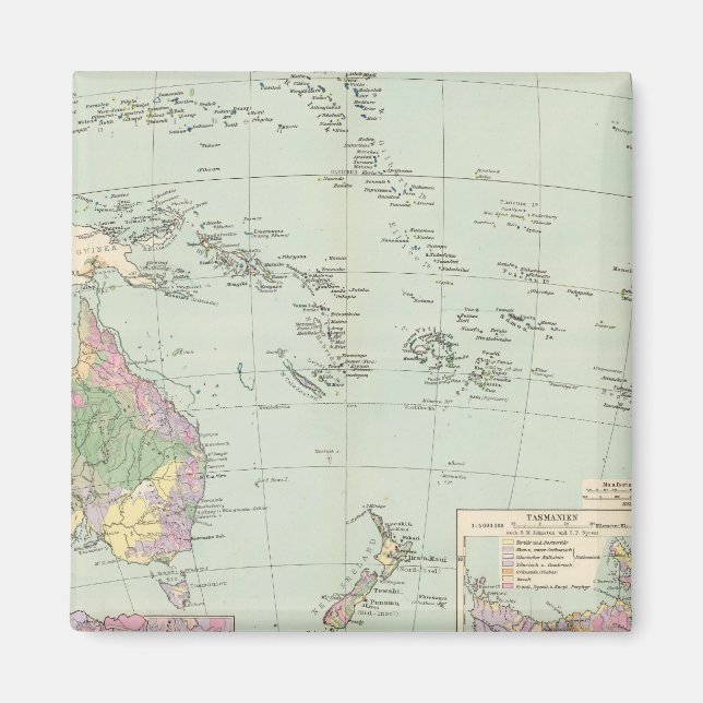 Oceanien - Atlas Karta i Oceanien Magnet (Framsidan)