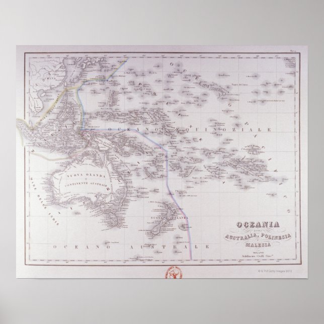 Oceanien (Australien, Polynesien och Malaysia) Poster (Framsidan)
