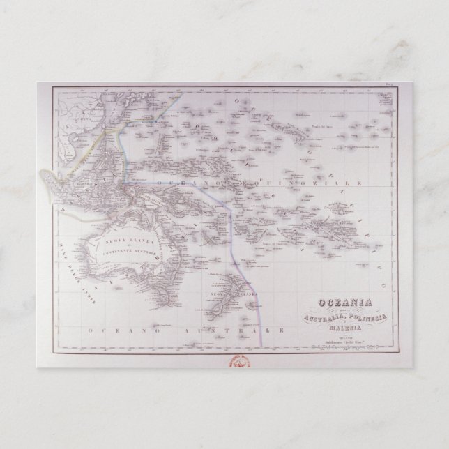 Oceanien (Australien, Polynesien och Malaysia) Vykort (Framsida)