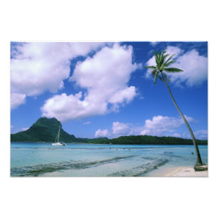 Oceanien, Franska Polynesien, Tahiti. Utsikt över Fototryck