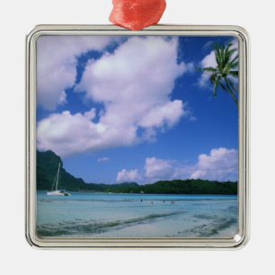 Oceanien, Franska Polynesien, Tahiti. Utsikt över Julgransprydnad Metall
