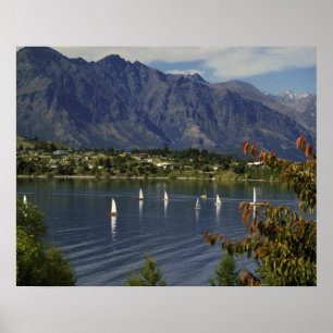 Oceanien, Nya Zeeland, Sydön, Queenstown. Poster