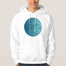 Oceanisk Dröm – Minimalistisk Enkel Linje Konst Po Hoodie
