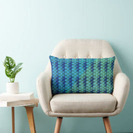 Oceanisk geometri abstrakt digitalt mönster 1262 lumbarkudde