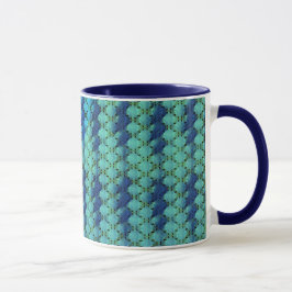 Oceanisk geometri abstrakt digitalt mönster 1262 mugg