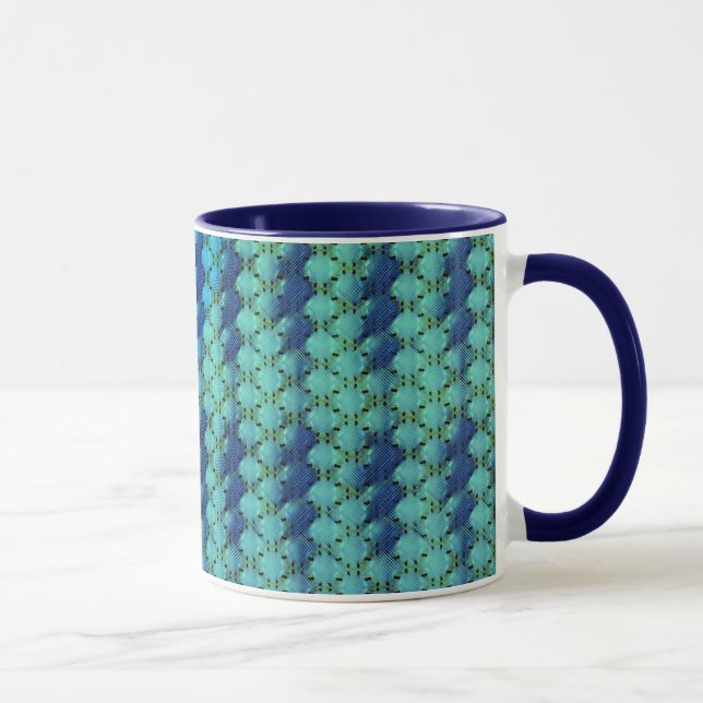 Oceanisk geometri abstrakt digitalt mönster 1262 mugg (Höger)