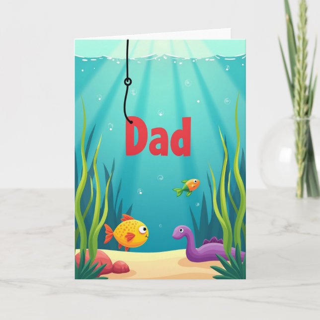 Oceanisk Pappa Illustrationskort Kort (Framsida)
