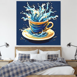 Oceaniska kaffe Stänk Canvastryck