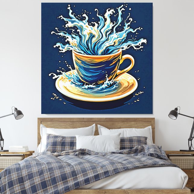 Oceaniska kaffe Stänk Canvastryck (Insitu (sovrum))