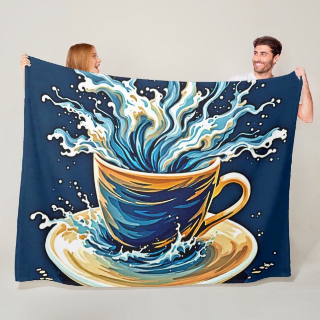 Oceaniska kaffe Stänk Fleecefilt (På plats)