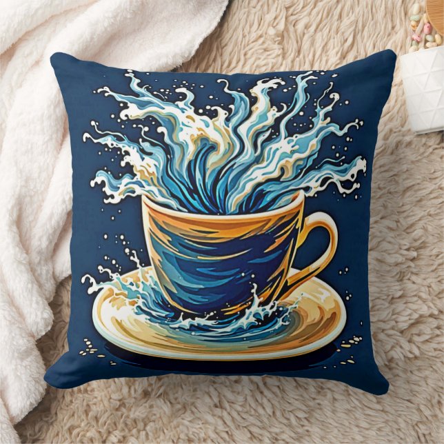 Oceaniska kaffe Stänk Kudde (Filt)