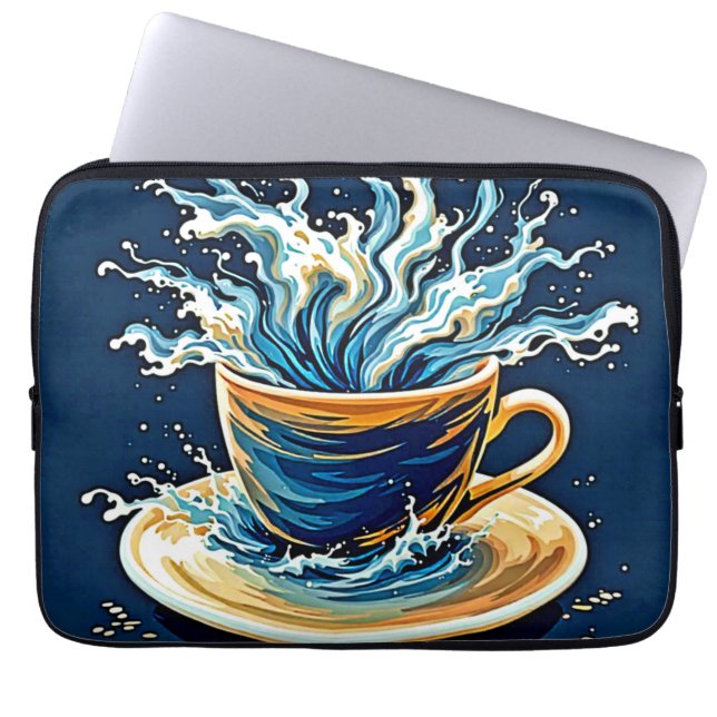 Oceaniska kaffe Stänk Laptop Fodral (Framsidan)