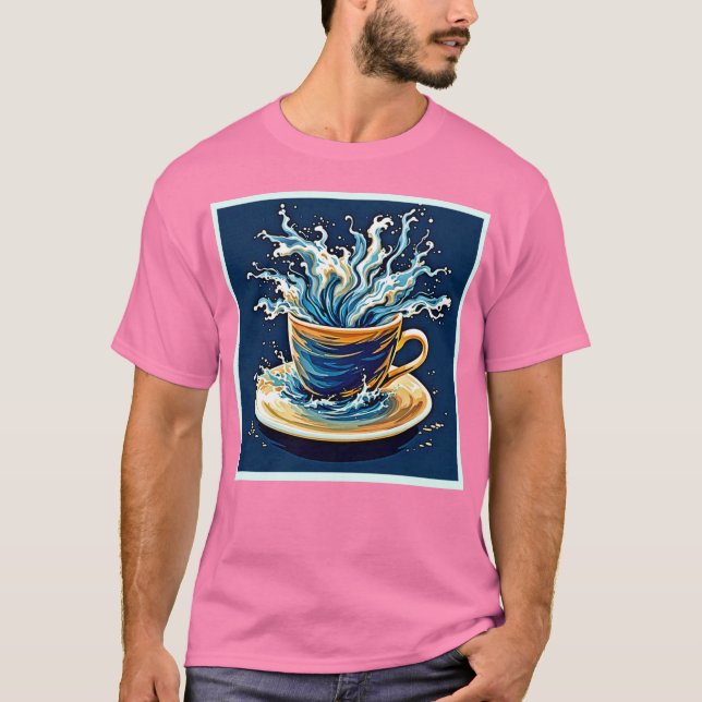 Oceaniska kaffe Stänk T Shirt (Framsida)