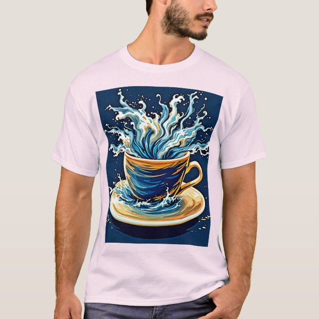 Oceaniska kaffe Stänk T Shirt (Framsida)