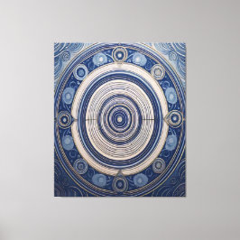 Oceaniska krusningar & Sakral geometri Mandala Can Canvastryck