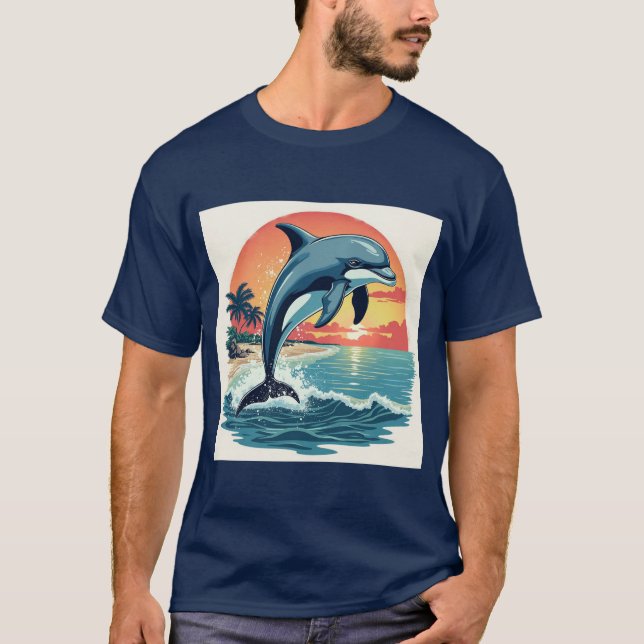 Oceaniska underverk: Stänk i Sunset : Delphin T Shirt (Framsida)