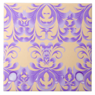 Oceaniskt bloom: Lila Wave Harmony / Snyggt Art Kakelplatta