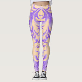 Oceaniskt bloom: Lila Wave Harmony / Snyggt Art Leggings
