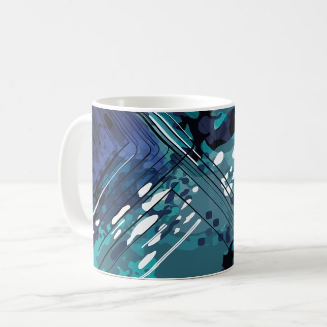 Oceaniskt geometriskt fusionssystem kaffemugg (Framsida vänster)