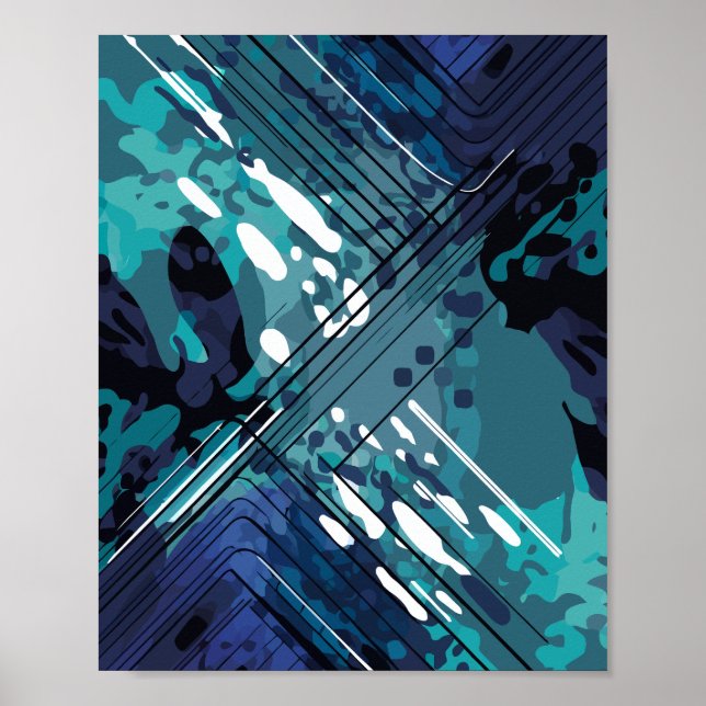 Oceaniskt geometriskt fusionssystem poster (Framsidan)