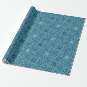 Oceaniskt geometriskt sjölöst Mönster - Modern och Presentpapper