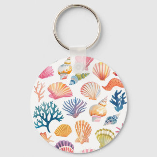 OceanModern Tropical Plant Print – Pink and Green Nyckelring