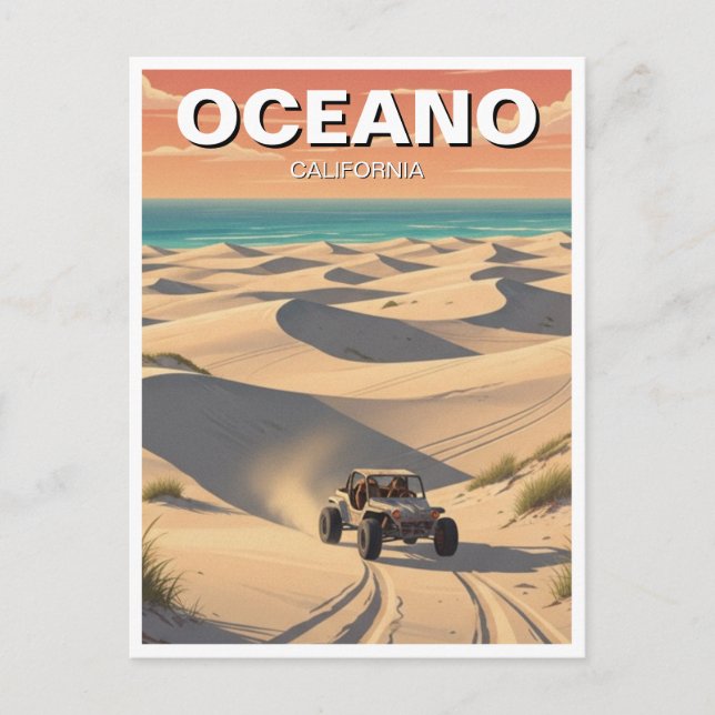 Oceano Sand Dunes California Vykort (Framsida)