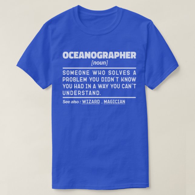 Oceanograf Noun Scientist Ocean Worker T Shirt (Design framsida)