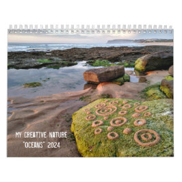 Oceans 2024 Landart Calendar småstens strand art Kalender
