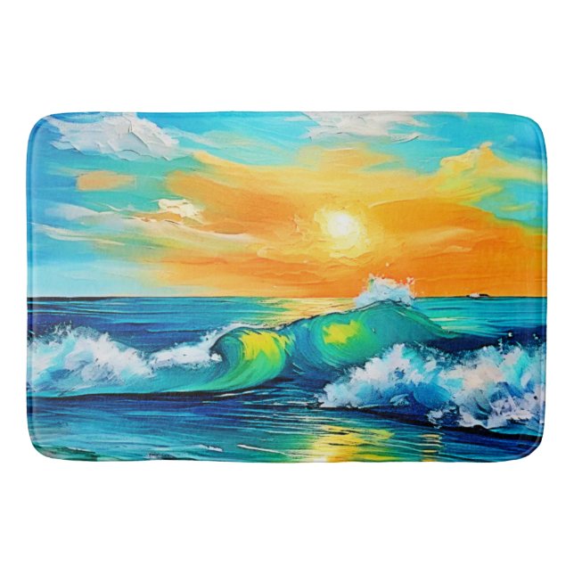 Ocean's Kiss: Sunset Vinkar Badrumsmatta (Framsidan)