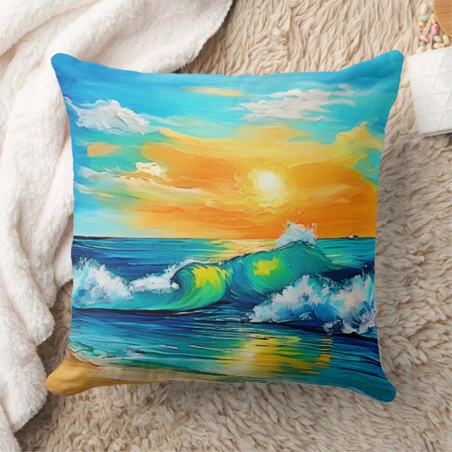 Ocean's Kiss: Sunset Vinkar Kudde (Filt)