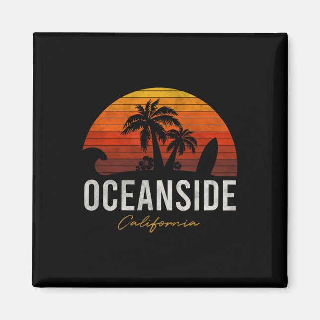 Oceanside Beach California Handflatan Vacation Sur Magnet (Framsidan)