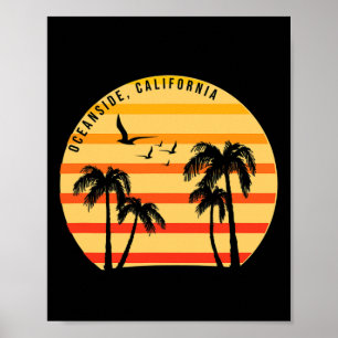 Oceanside Beach California Handflatan Vacation Sur Poster