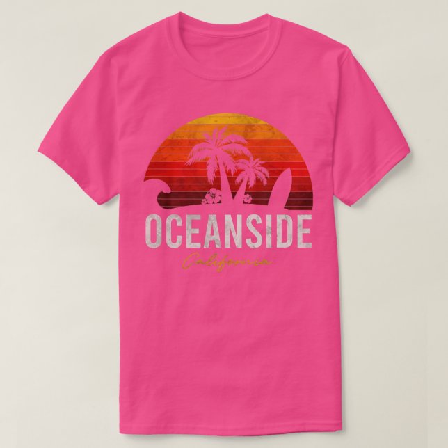 Oceanside Beach California Handflatan Vacation Sur T Shirt (Design framsida)