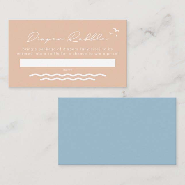 OCEANSIDE Beach Tropical Baby Diaper Raffle Card Placeringskort (Fram/baksida)