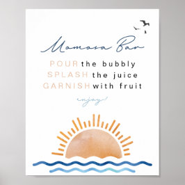 OCEANSIDE Beach Tropical Sunset Momosa Pub Sign Poster