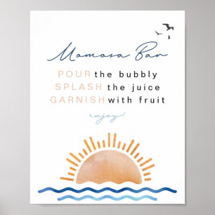 OCEANSIDE Beach Tropical Sunset Momosa Pub Sign Poster