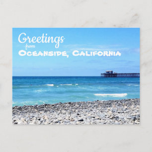 Oceanside California Beach och Pier Vykort