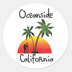 Oceanside California Runt Klistermärke
