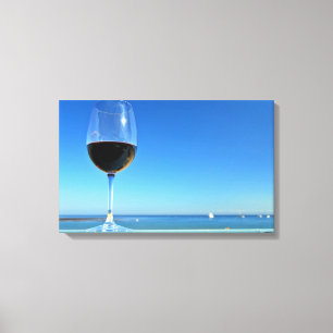 Oceanside Glass of Merlot Canvastryck