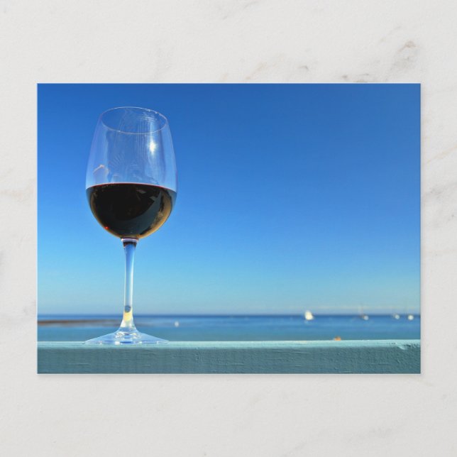 Oceanside Glass of Merlot Vykort (Framsida)