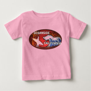 Oceanside Kalifornien surfer vinkarare baby art-ut Tee