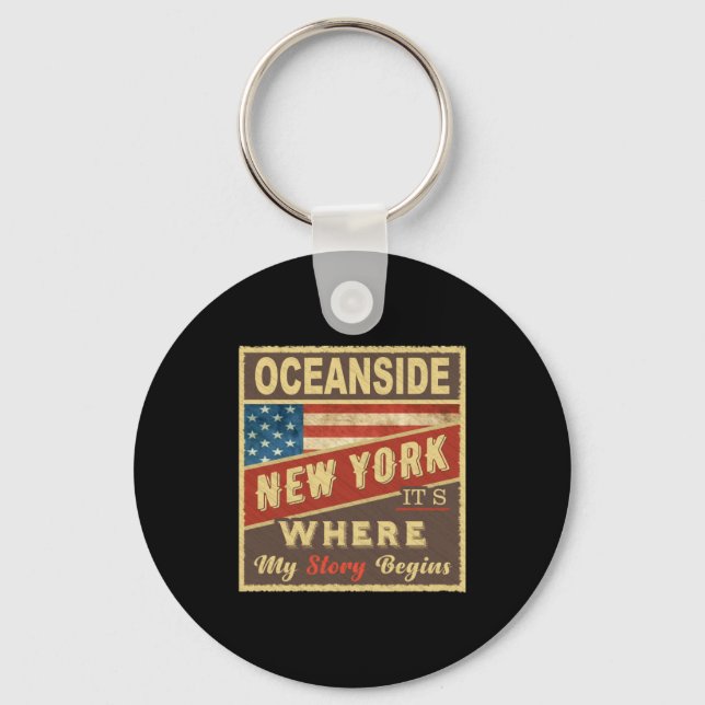 Oceanside Ny Its Where My Story Begins _1  Nyckelring (Framsida)